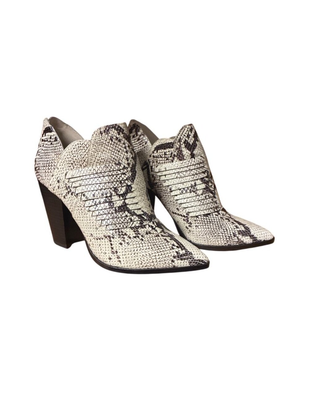 Vince Camuto VC-LEVANA Seashell Multi Tucson Snakeskin Print Booties 9.5M Heeled